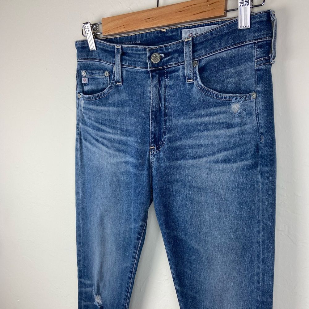 AG ‘The Farrah’ High-Rise Skinny Ankle Frayed Hem Jeans - Picture 3 of 8
